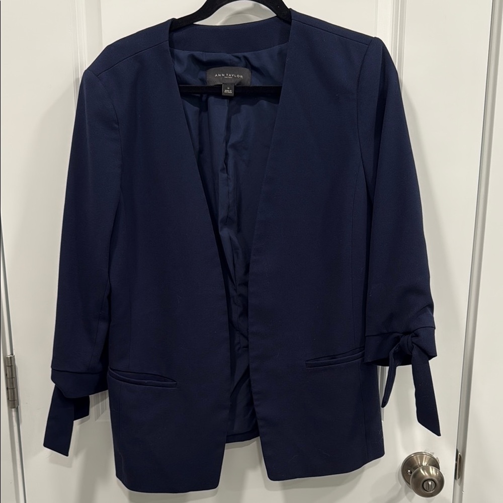 Ann Taylor Blue Blazer Modern Minimalist Design